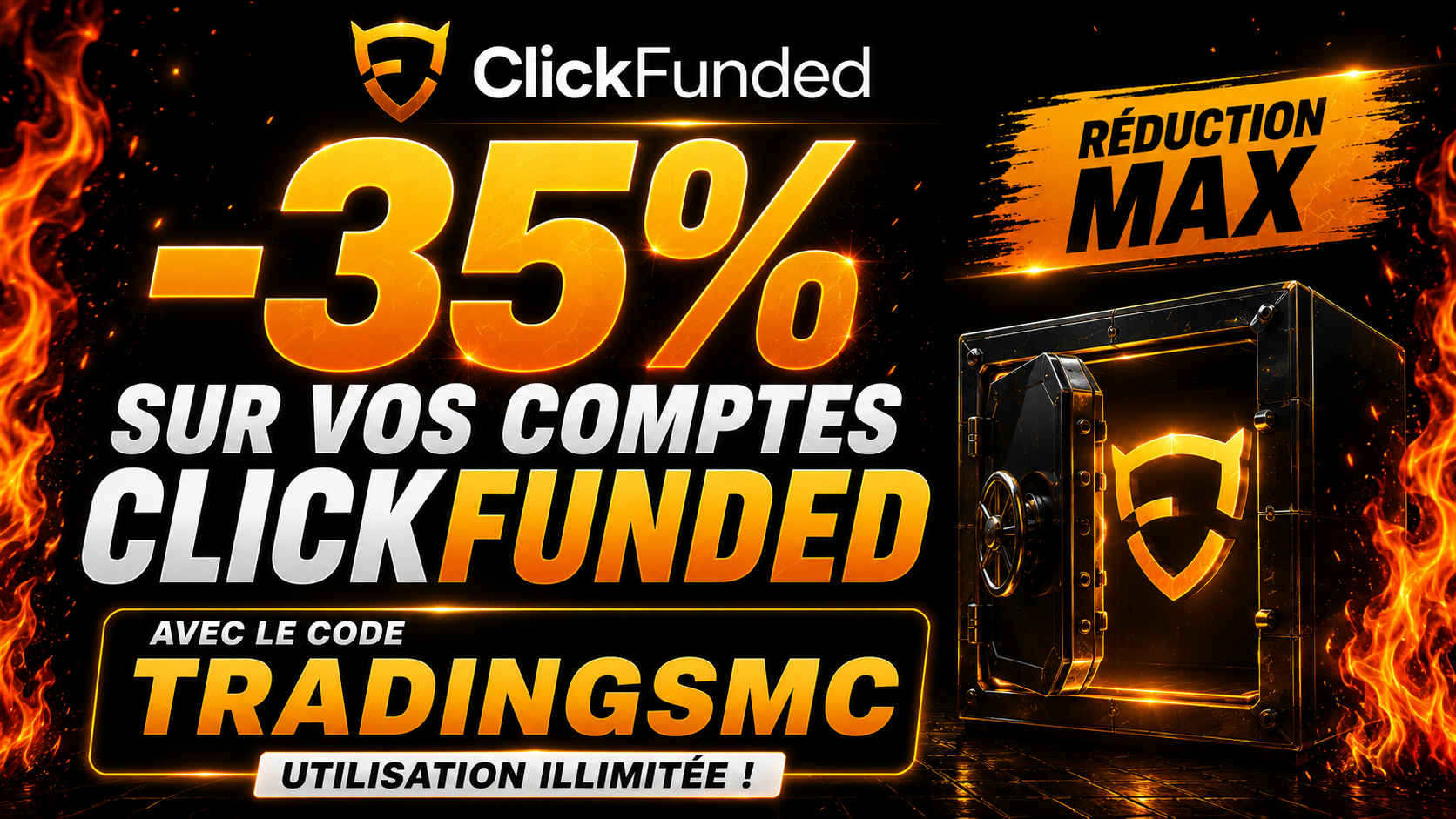 Réduction de 35 % sur les comptes ClickFunded avec le code TRADINGSMC